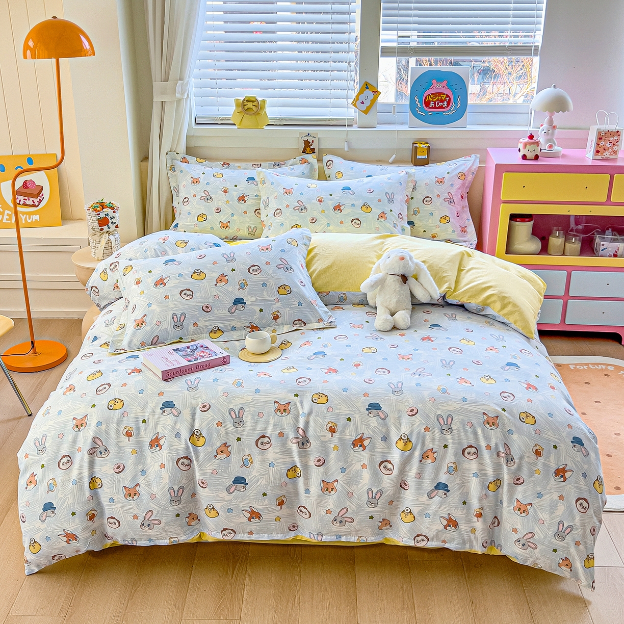 91家纺网 家纺一手货源 找家纺 琪琪阁家纺 2026新款加厚全棉纯棉四件套 萌趣星球