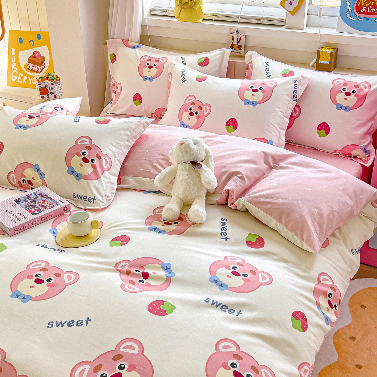 91家纺网 家纺一手货源 找家纺 琪琪阁家纺 2026新款加厚全棉纯棉四件套 萌小新