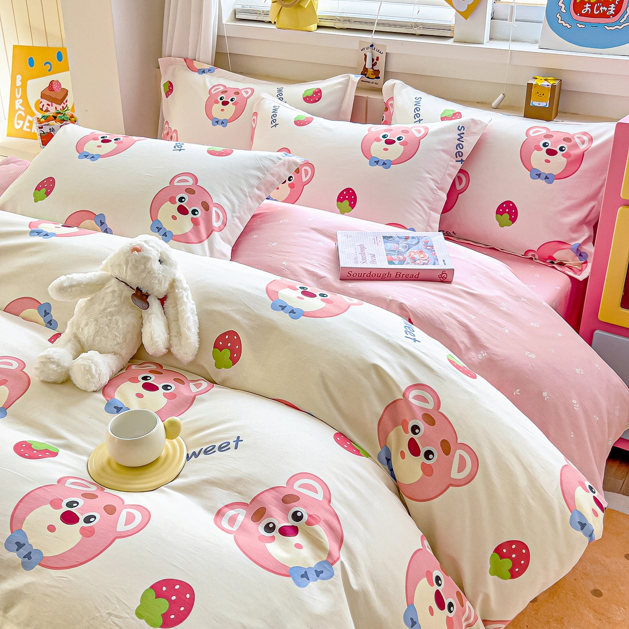 91家纺网 家纺一手货源 找家纺 琪琪阁家纺 2026新款加厚全棉纯棉四件套 萌小新