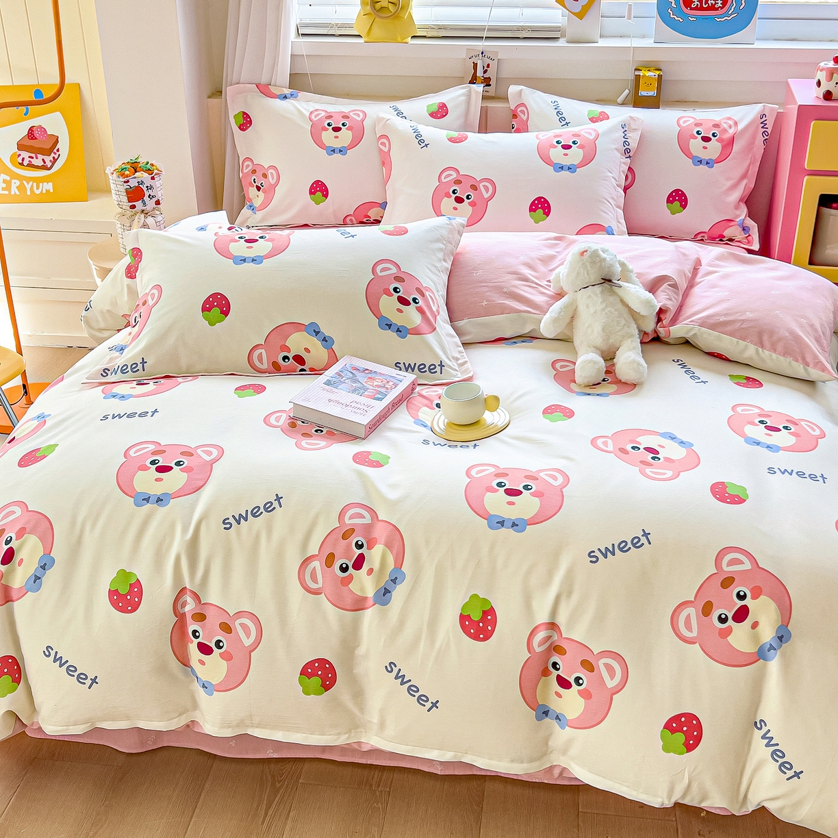 91家纺网 家纺一手货源 找家纺 琪琪阁家纺 2026新款加厚全棉纯棉四件套 萌小新