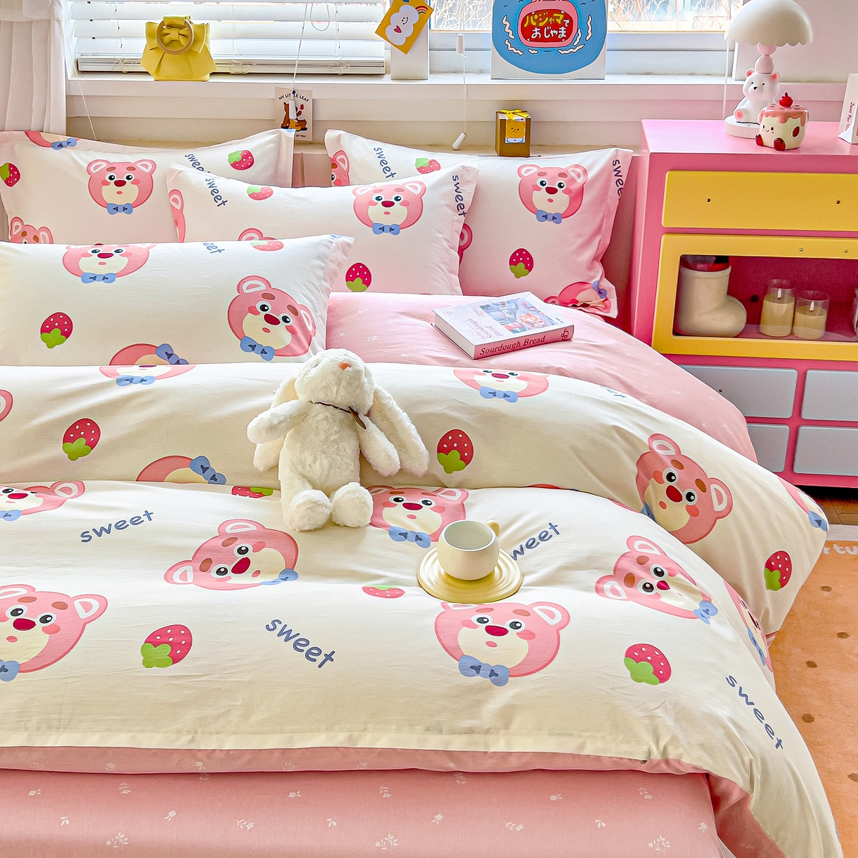 91家纺网 家纺一手货源 找家纺 琪琪阁家纺 2026新款加厚全棉纯棉四件套 萌小新