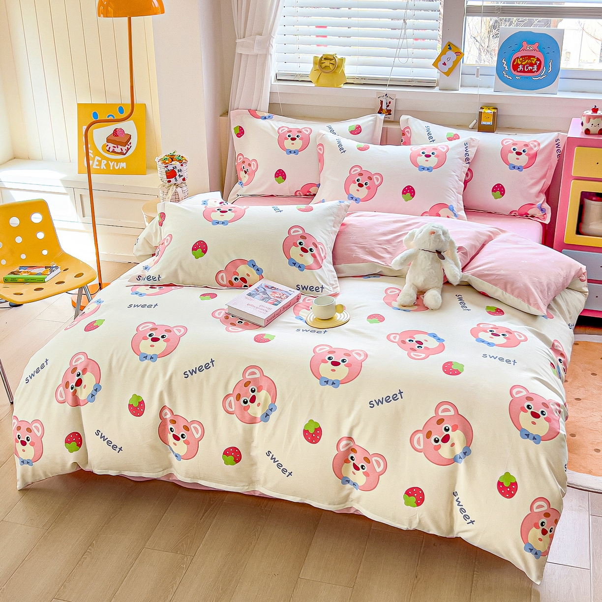 91家纺网 家纺一手货源 找家纺 琪琪阁家纺 2026新款加厚全棉纯棉四件套 萌小新