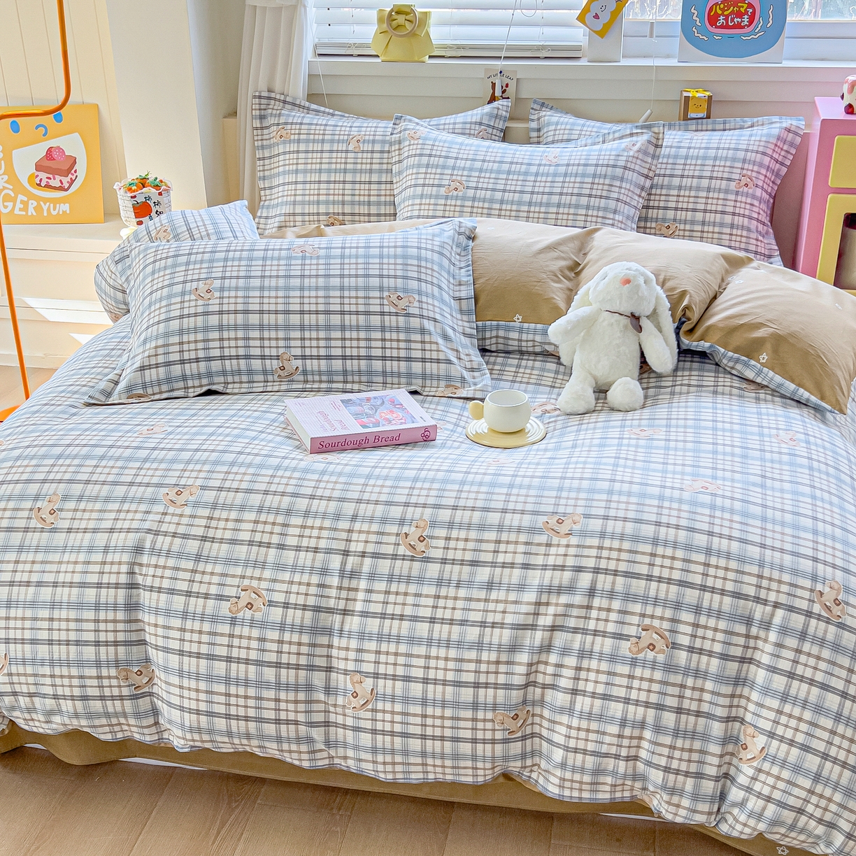 91家纺网 家纺一手货源 找家纺 琪琪阁家纺 2026新款加厚全棉纯棉四件套 木马格