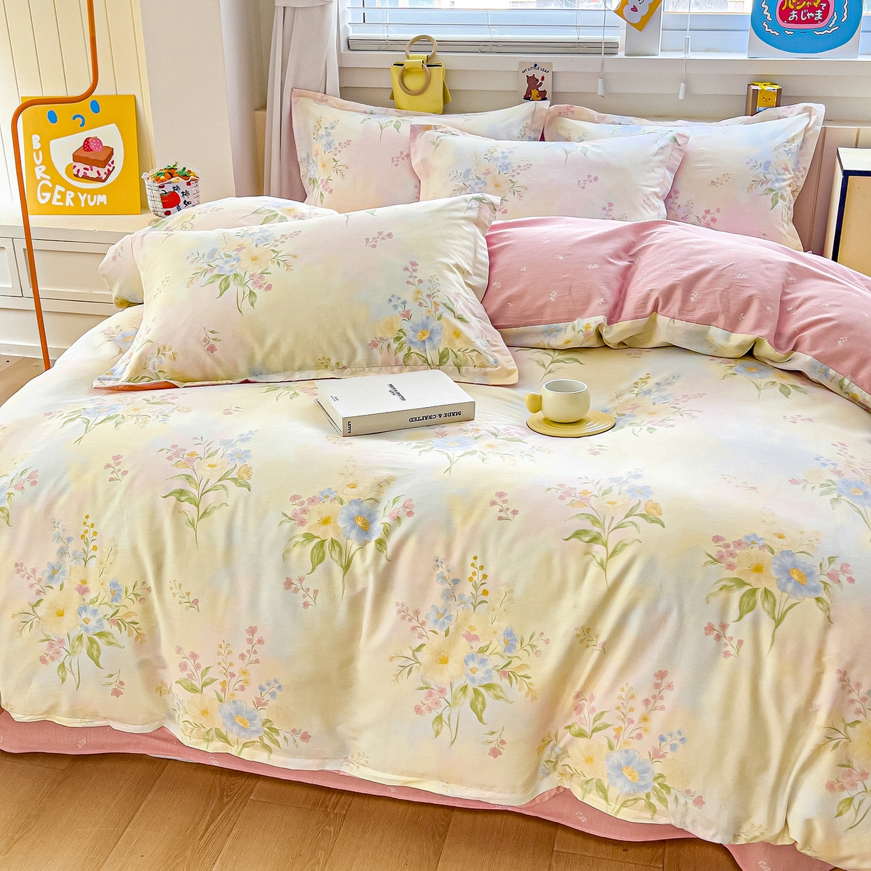 91家纺网 家纺一手货源 找家纺 琪琪阁家纺 2026新款加厚全棉纯棉四件套 琪花瑶草