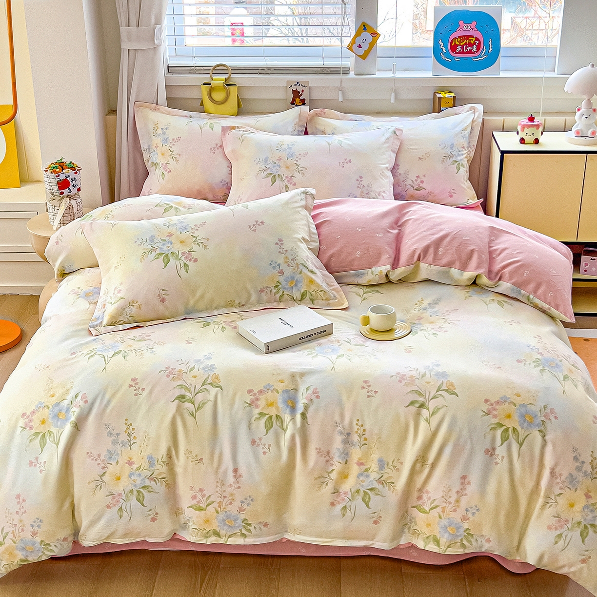 91家纺网 家纺一手货源 找家纺 琪琪阁家纺 2026新款加厚全棉纯棉四件套 琪花瑶草