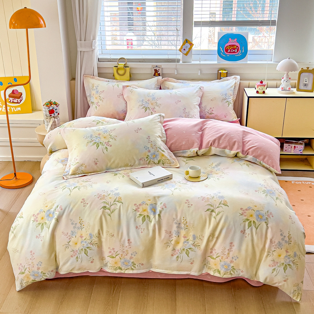 91家纺网 家纺一手货源 找家纺 琪琪阁家纺 2026新款加厚全棉纯棉四件套 琪花瑶草