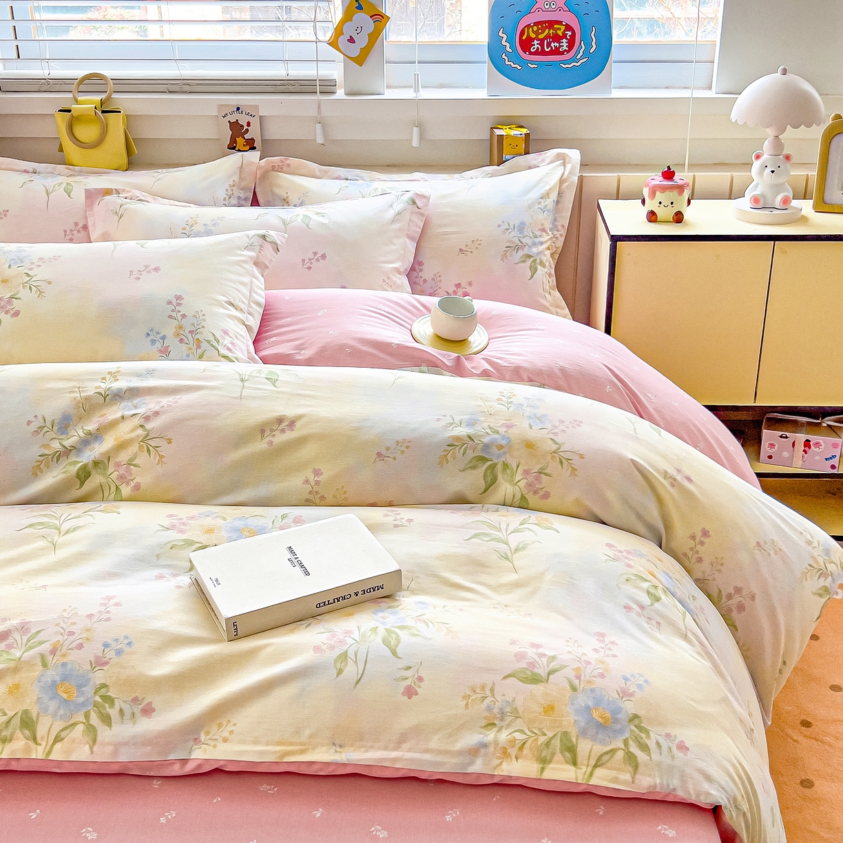 91家纺网 家纺一手货源 找家纺 琪琪阁家纺 2026新款加厚全棉纯棉四件套 琪花瑶草