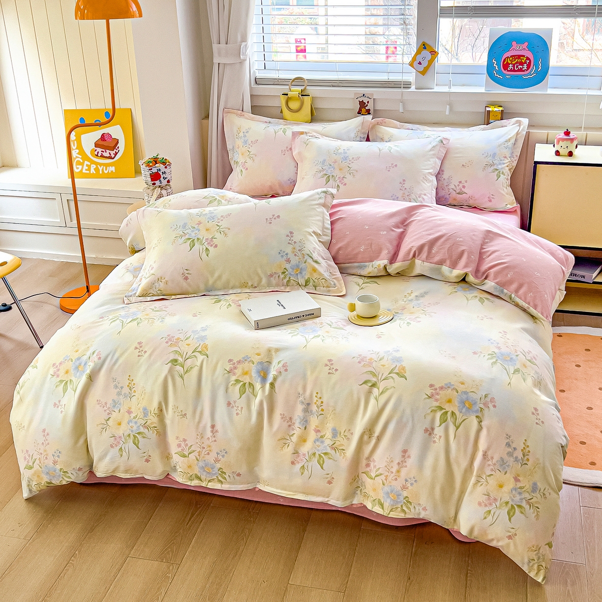 91家纺网 家纺一手货源 找家纺 琪琪阁家纺 2026新款加厚全棉纯棉四件套 琪花瑶草