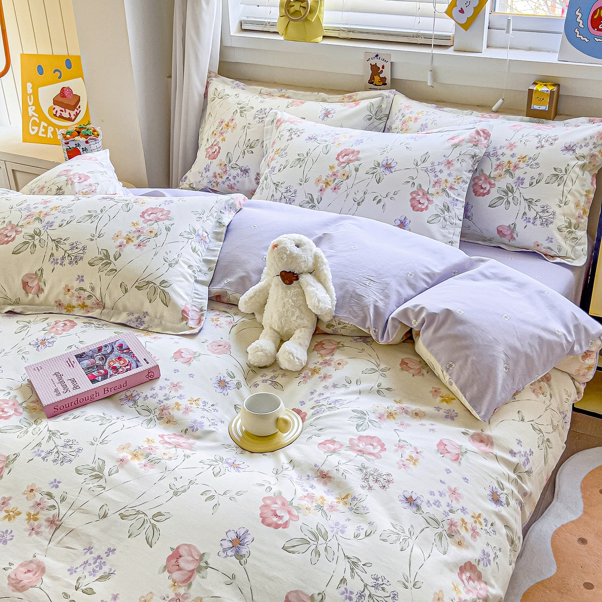 91家纺网 家纺一手货源 找家纺 琪琪阁家纺 2026新款加厚全棉纯棉四件套 时夏