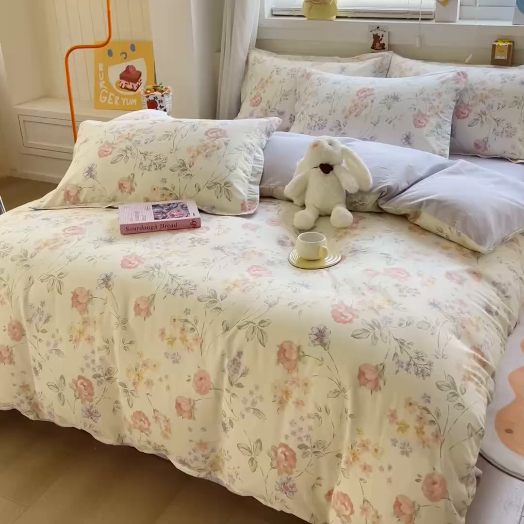 91家纺网 家纺一手货源 找家纺 琪琪阁家纺 2026新款加厚全棉纯棉四件套 时夏