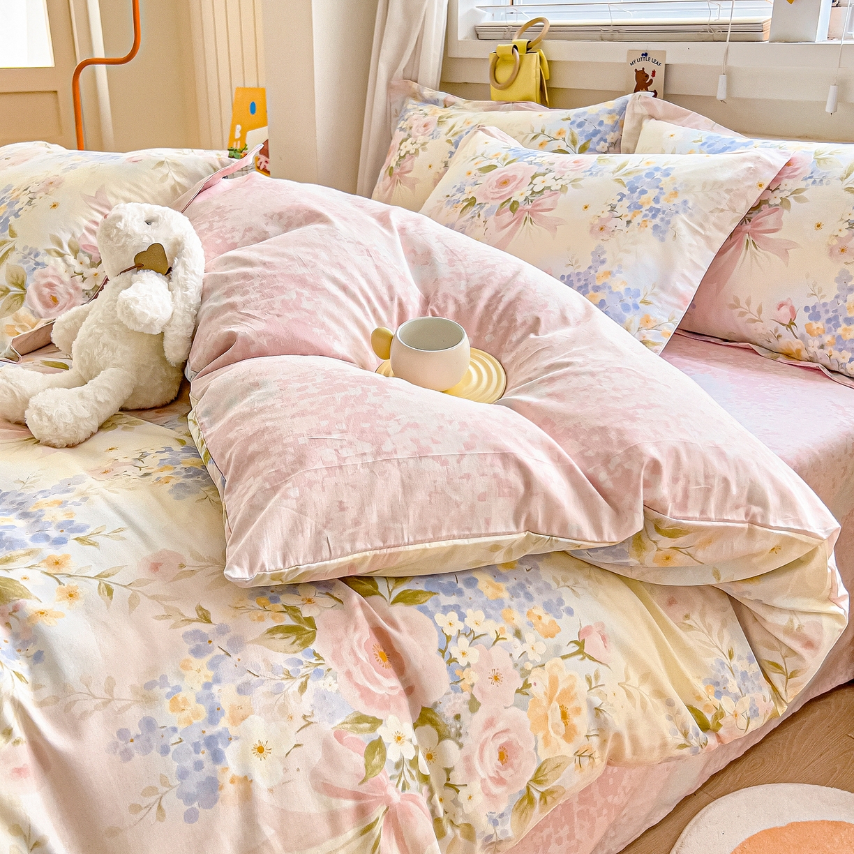 91家纺网 家纺一手货源 找家纺 琪琪阁家纺 2026新款加厚全棉纯棉四件套 水墨嫣然