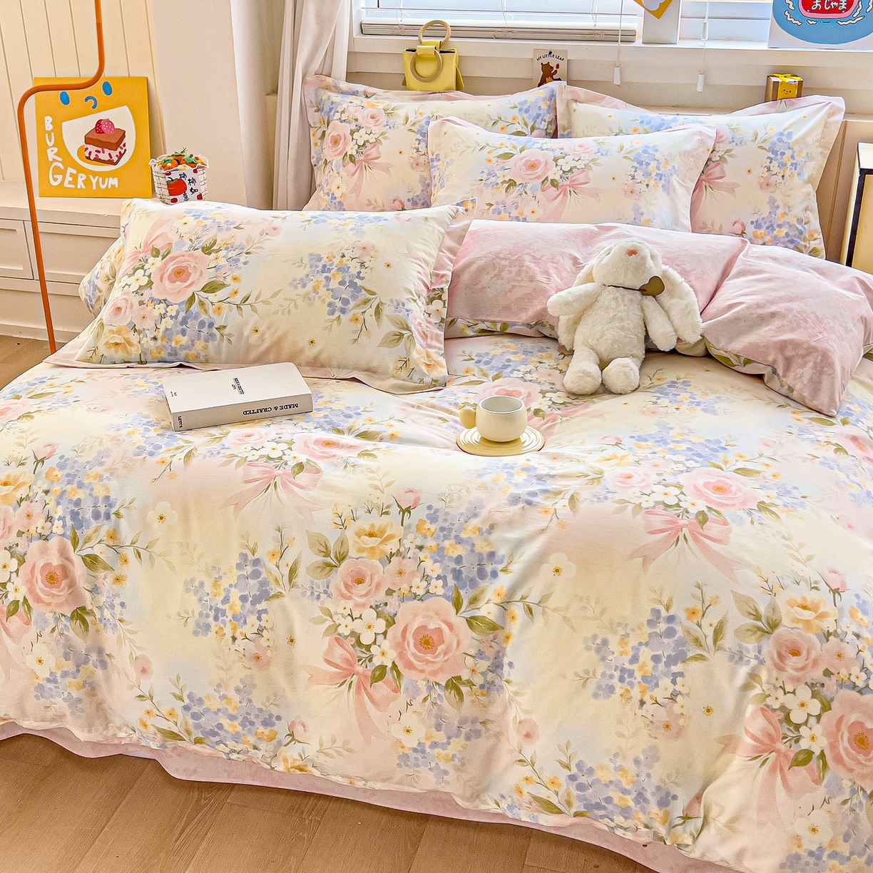 91家纺网 家纺一手货源 找家纺 琪琪阁家纺 2026新款加厚全棉纯棉四件套 水墨嫣然