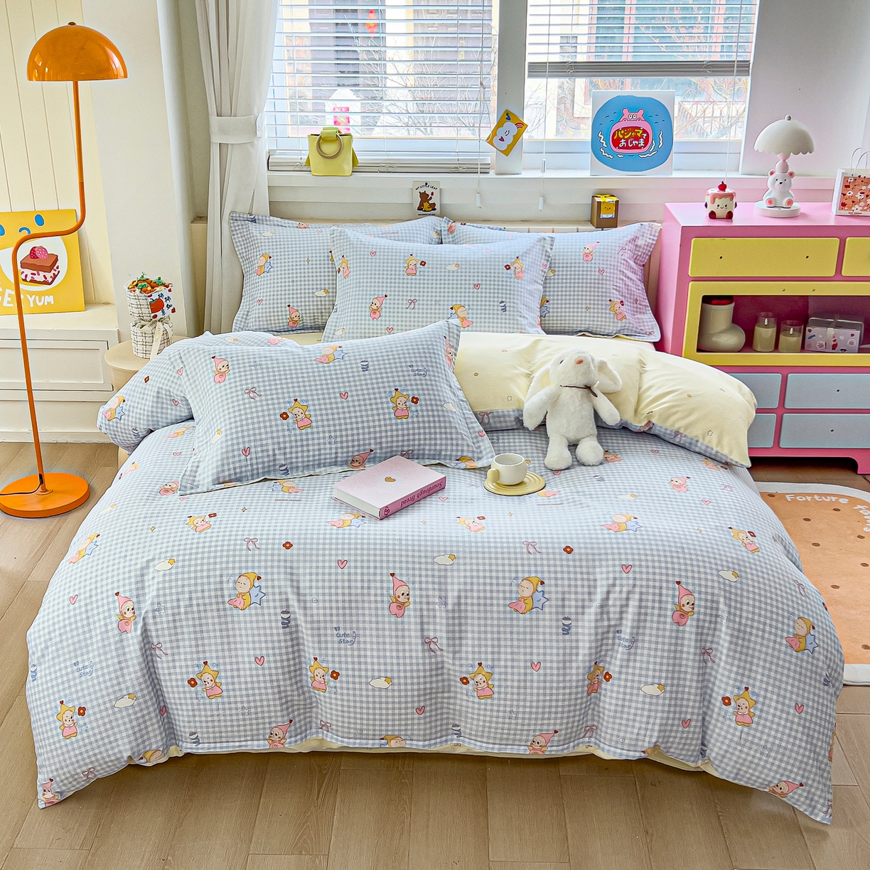 91家纺网 家纺一手货源 找家纺 琪琪阁家纺 2026新款加厚全棉纯棉四件套 甜梦小精灵