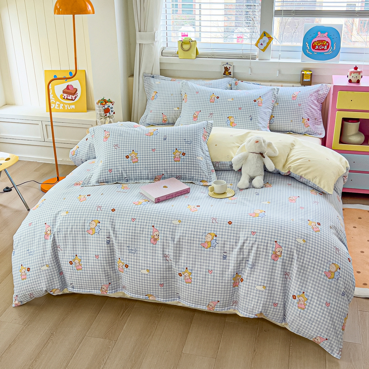 91家纺网 家纺一手货源 找家纺 琪琪阁家纺 2026新款加厚全棉纯棉四件套 甜梦小精灵