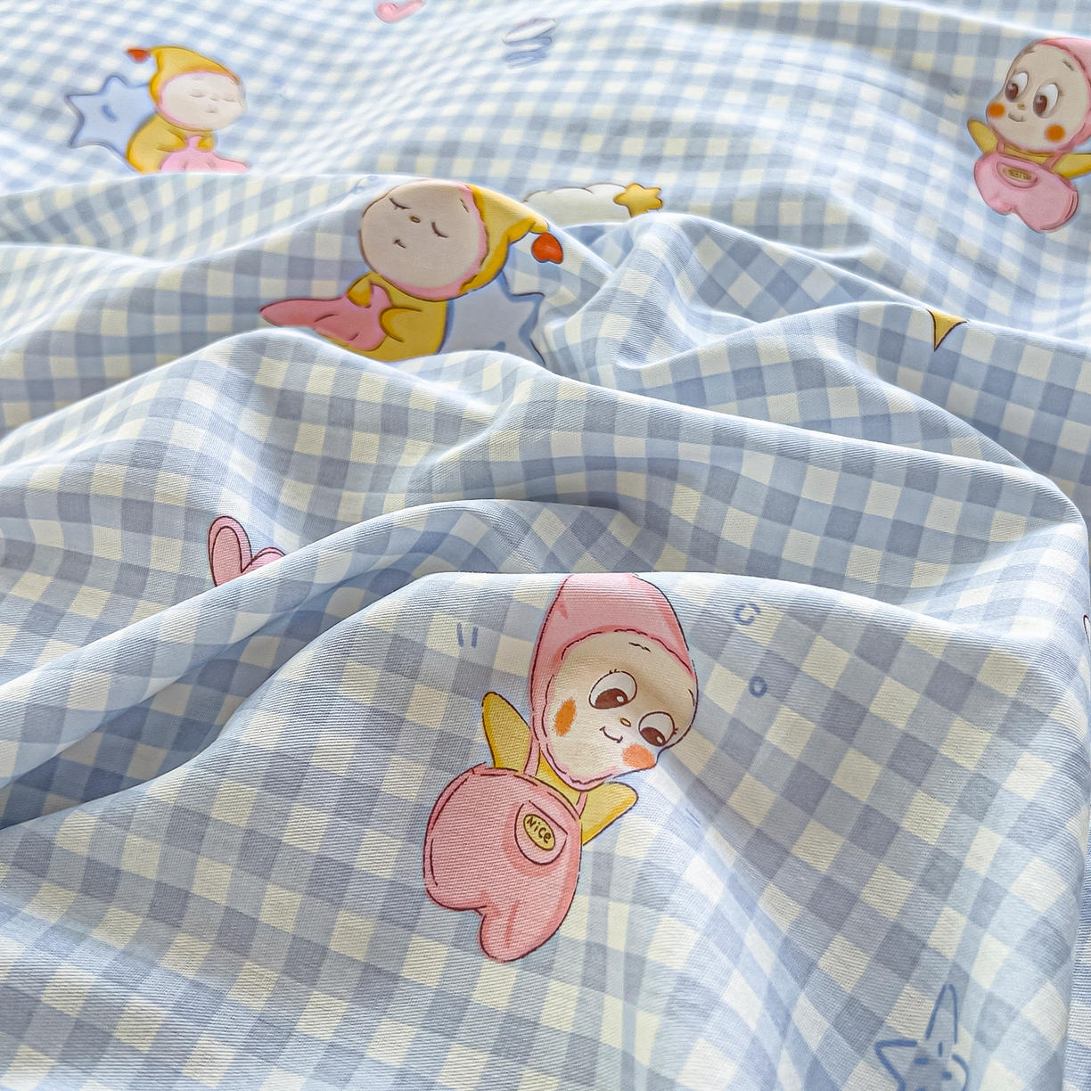 91家纺网 家纺一手货源 找家纺 琪琪阁家纺 2026新款加厚全棉纯棉四件套 甜梦小精灵