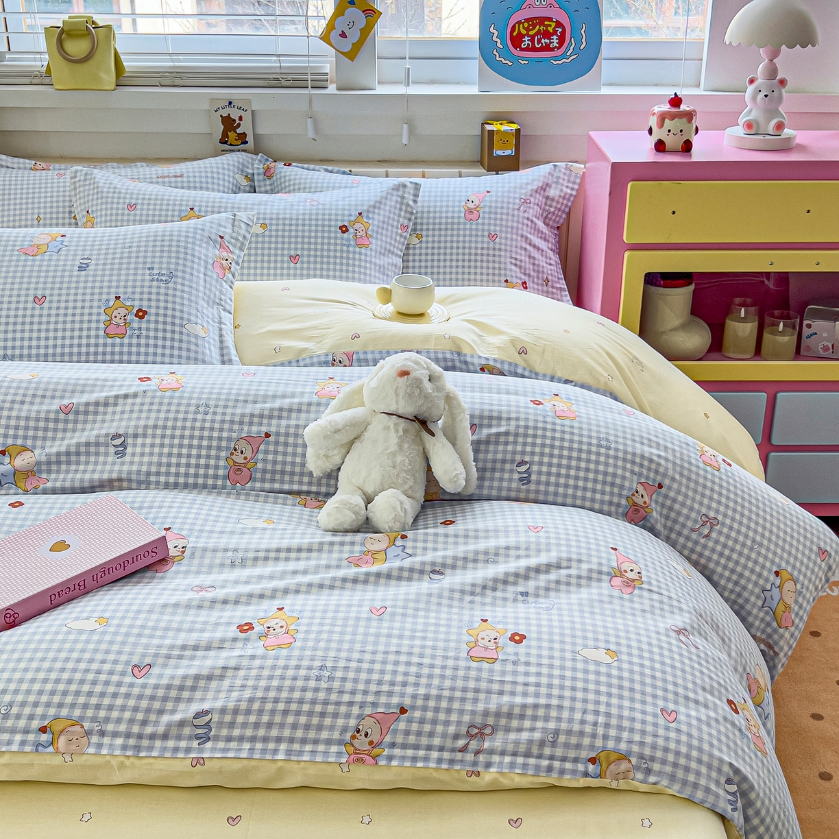 91家纺网 家纺一手货源 找家纺 琪琪阁家纺 2026新款加厚全棉纯棉四件套 甜梦小精灵