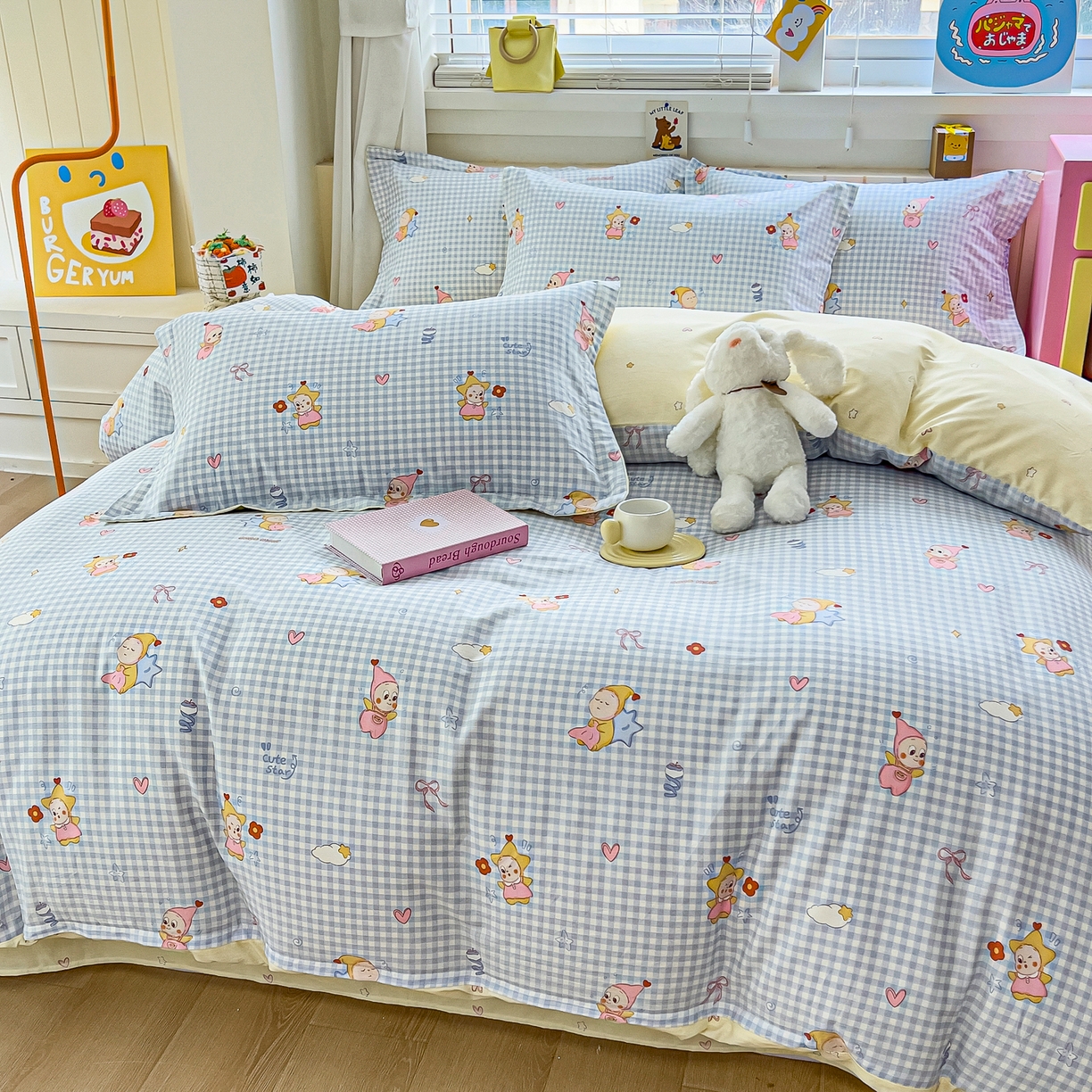 91家纺网 家纺一手货源 找家纺 琪琪阁家纺 2026新款加厚全棉纯棉四件套 甜梦小精灵