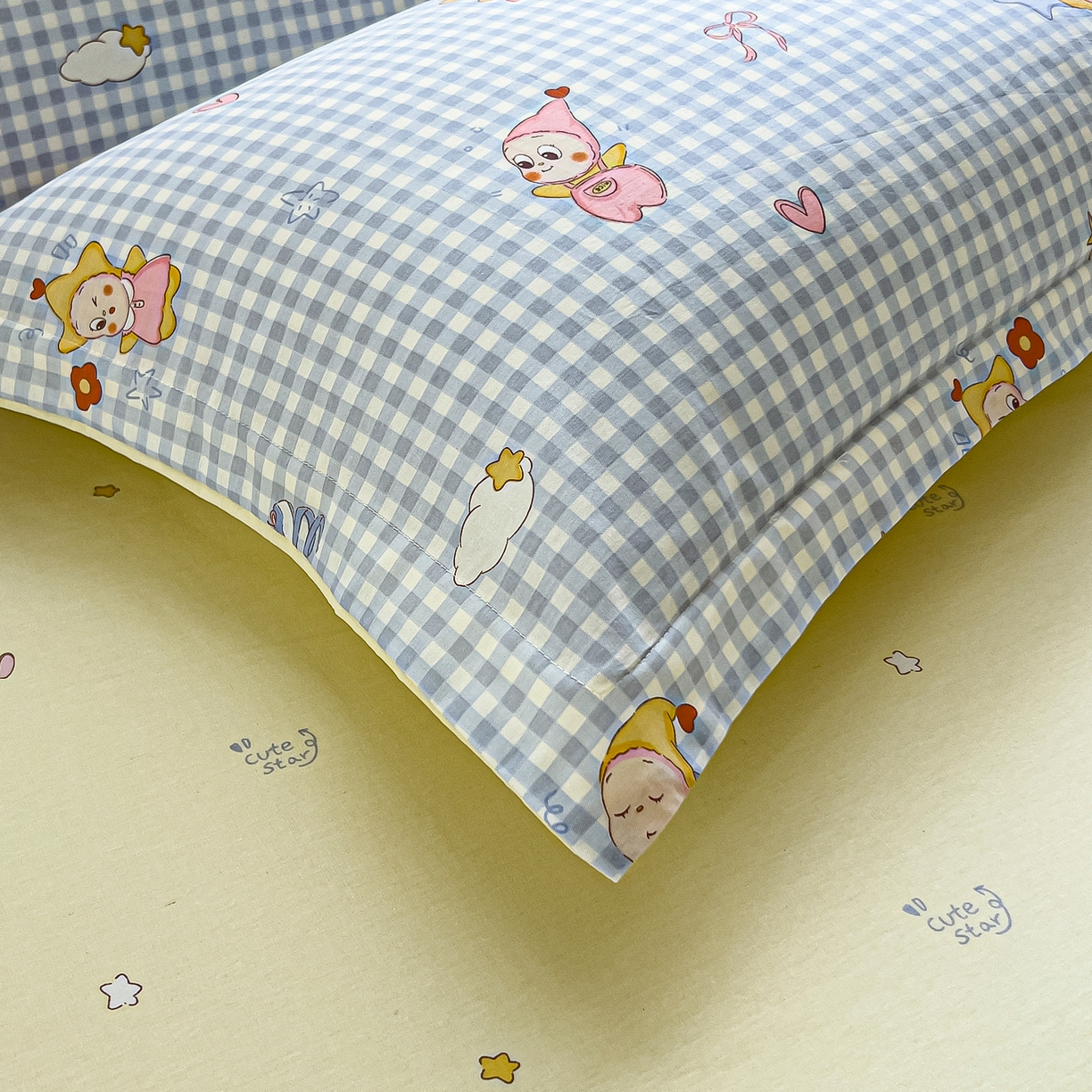 91家纺网 家纺一手货源 找家纺 琪琪阁家纺 2026新款加厚全棉纯棉四件套 甜梦小精灵