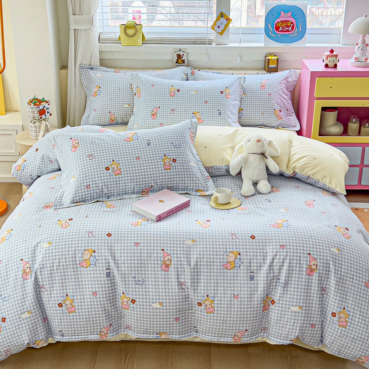 91家纺网 家纺一手货源 找家纺 琪琪阁家纺 2026新款加厚全棉纯棉四件套 甜梦小精灵