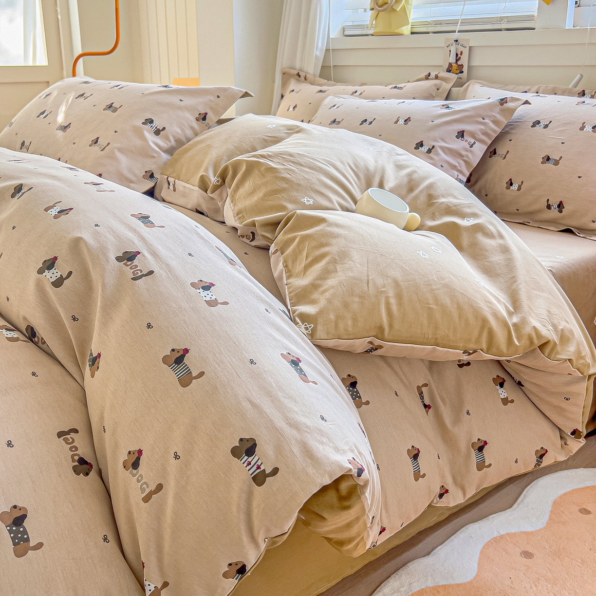 琪琪阁家纺 2026新款加厚全棉纯棉四件套 无忧腊肠