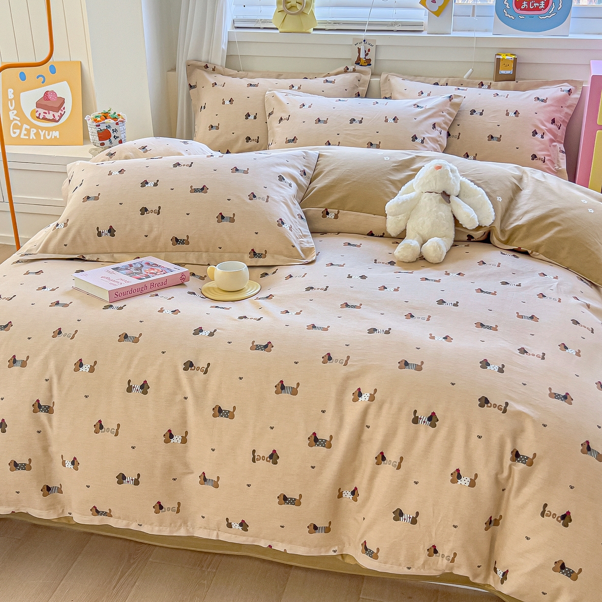 91家纺网 家纺一手货源 找家纺 琪琪阁家纺 2026新款加厚全棉纯棉四件套 无忧腊肠