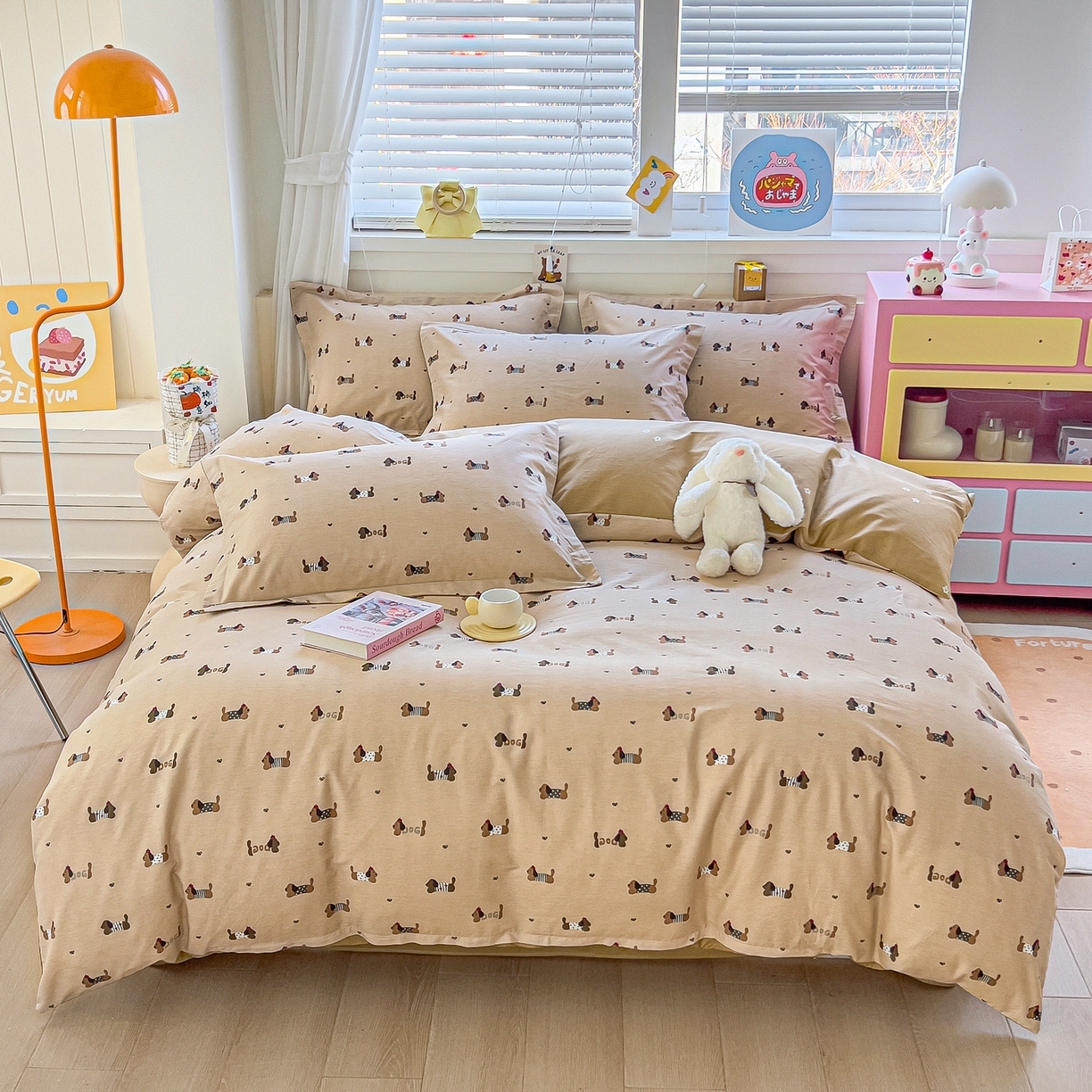 91家纺网 家纺一手货源 找家纺 琪琪阁家纺 2026新款加厚全棉纯棉四件套 无忧腊肠