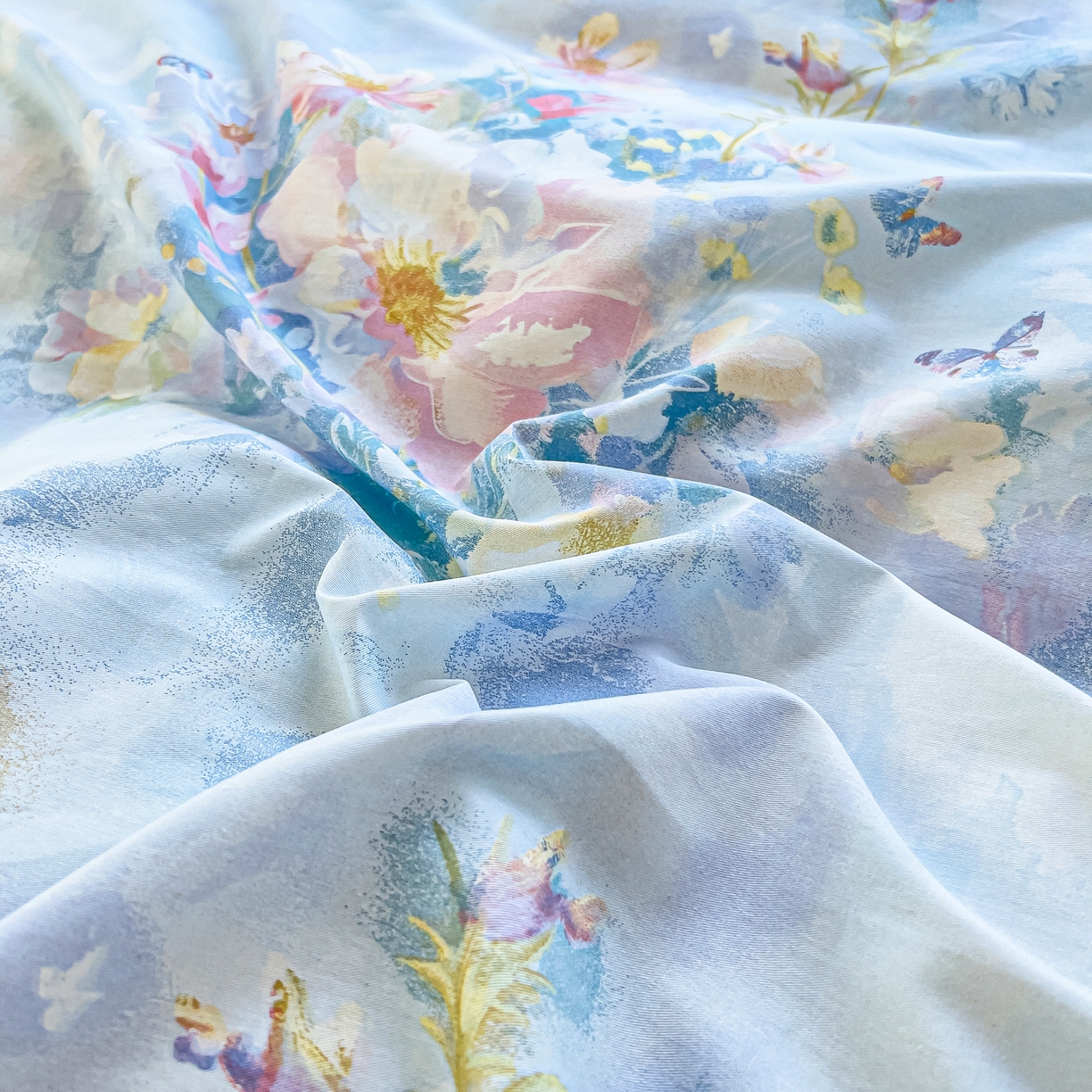 91家纺网 家纺一手货源 找家纺 琪琪阁家纺 2026新款加厚全棉纯棉四件套 雾里寻花