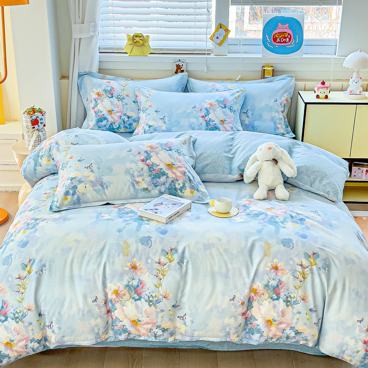 91家纺网 家纺一手货源 找家纺 琪琪阁家纺 2026新款加厚全棉纯棉四件套 雾里寻花