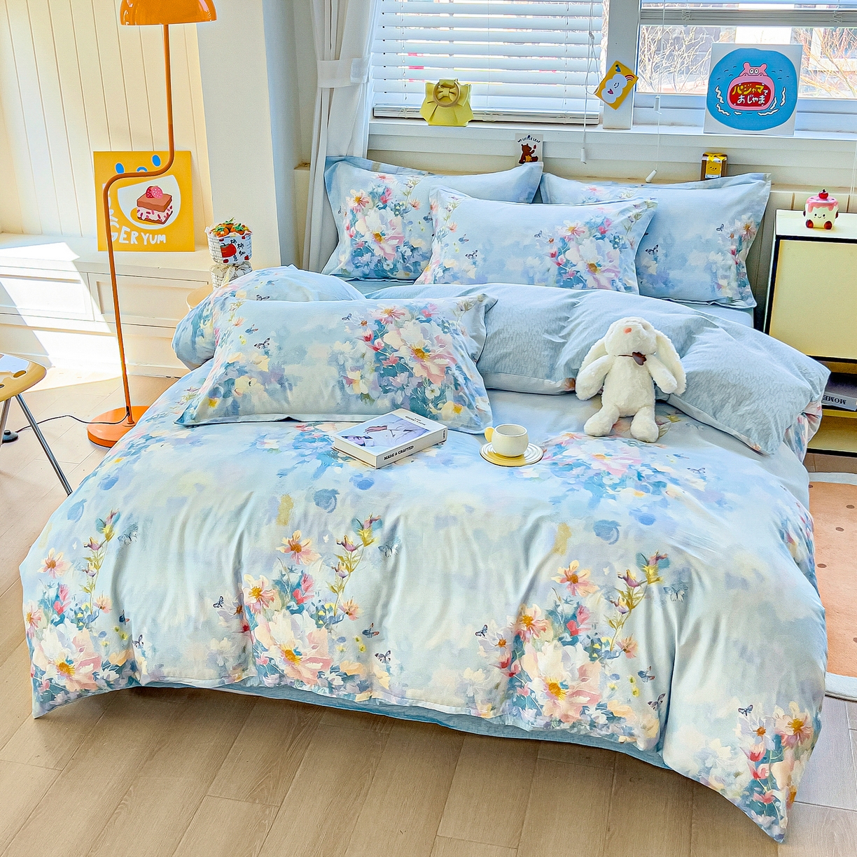 91家纺网 家纺一手货源 找家纺 琪琪阁家纺 2026新款加厚全棉纯棉四件套 雾里寻花