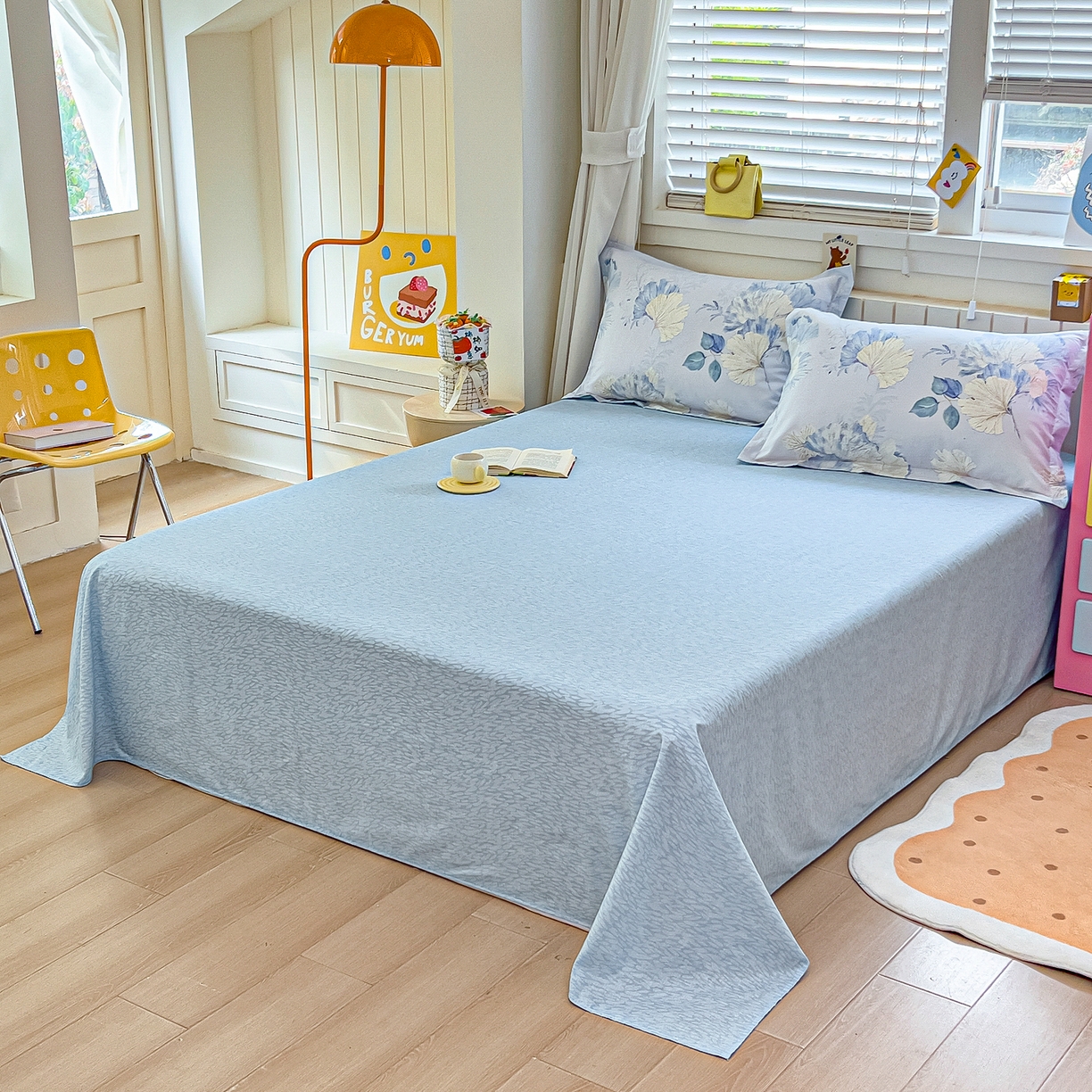 91家纺网 家纺一手货源 找家纺 琪琪阁家纺 2026新款加厚全棉纯棉四件套 银杏花语