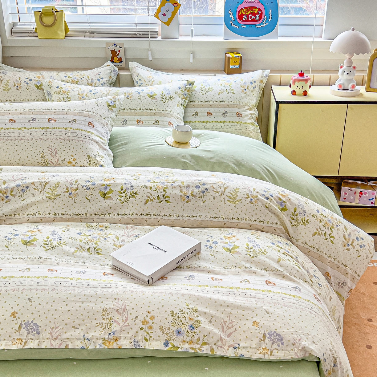 91家纺网 家纺一手货源 找家纺 琪琪阁家纺 2026新款加厚全棉纯棉四件套 早春的树