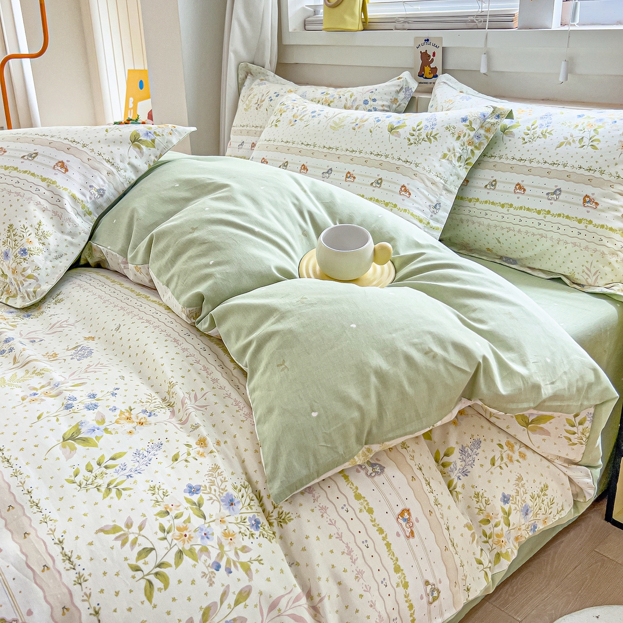 91家纺网 家纺一手货源 找家纺 琪琪阁家纺 2026新款加厚全棉纯棉四件套 早春的树