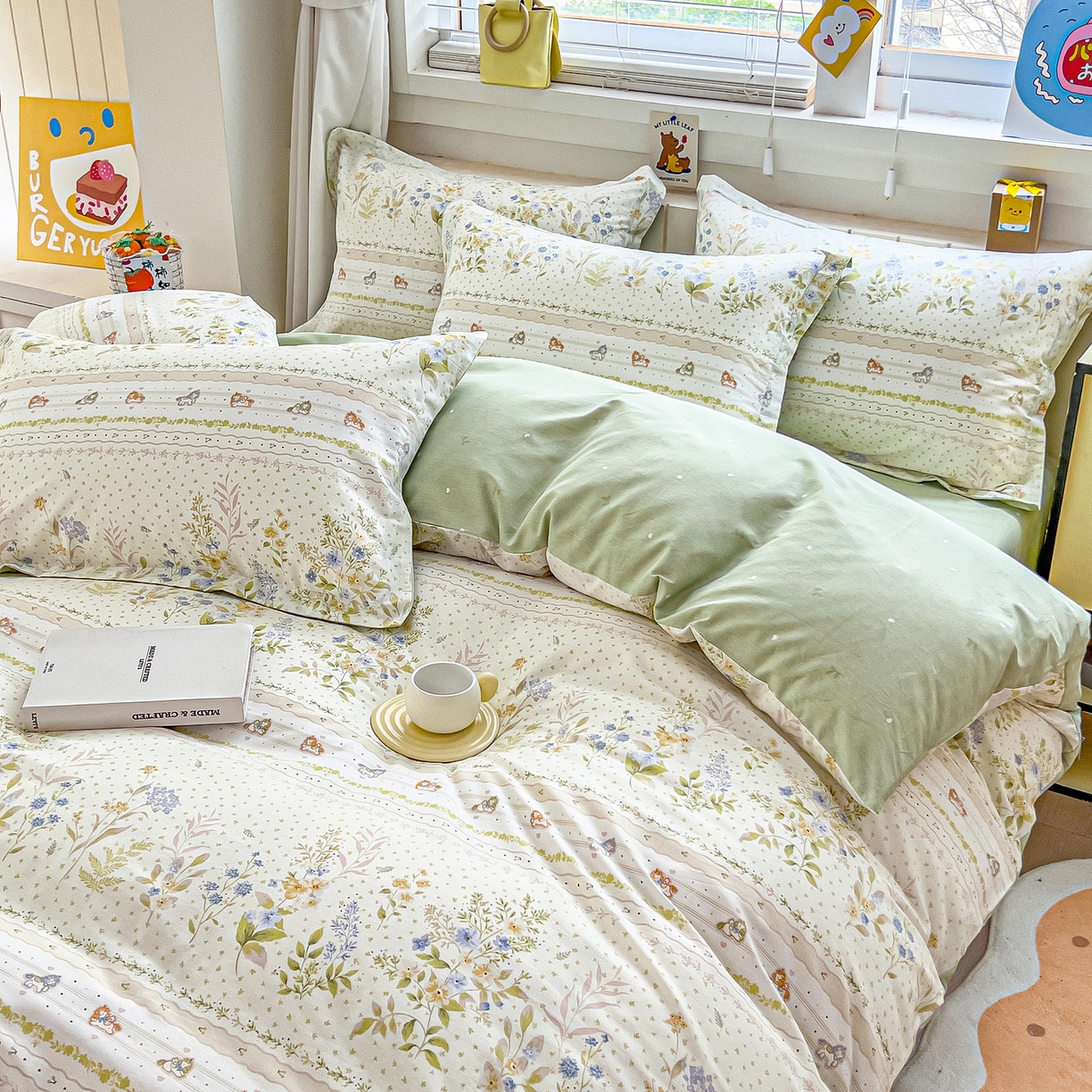 91家纺网 家纺一手货源 找家纺 琪琪阁家纺 2026新款加厚全棉纯棉四件套 早春的树