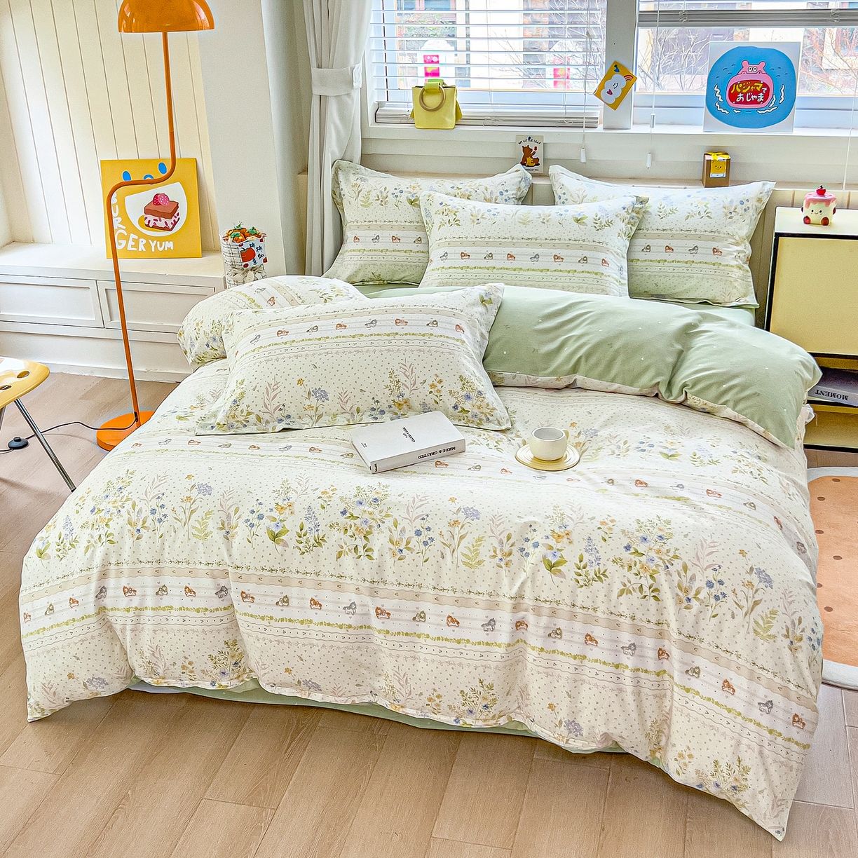 91家纺网 家纺一手货源 找家纺 琪琪阁家纺 2026新款加厚全棉纯棉四件套 早春的树