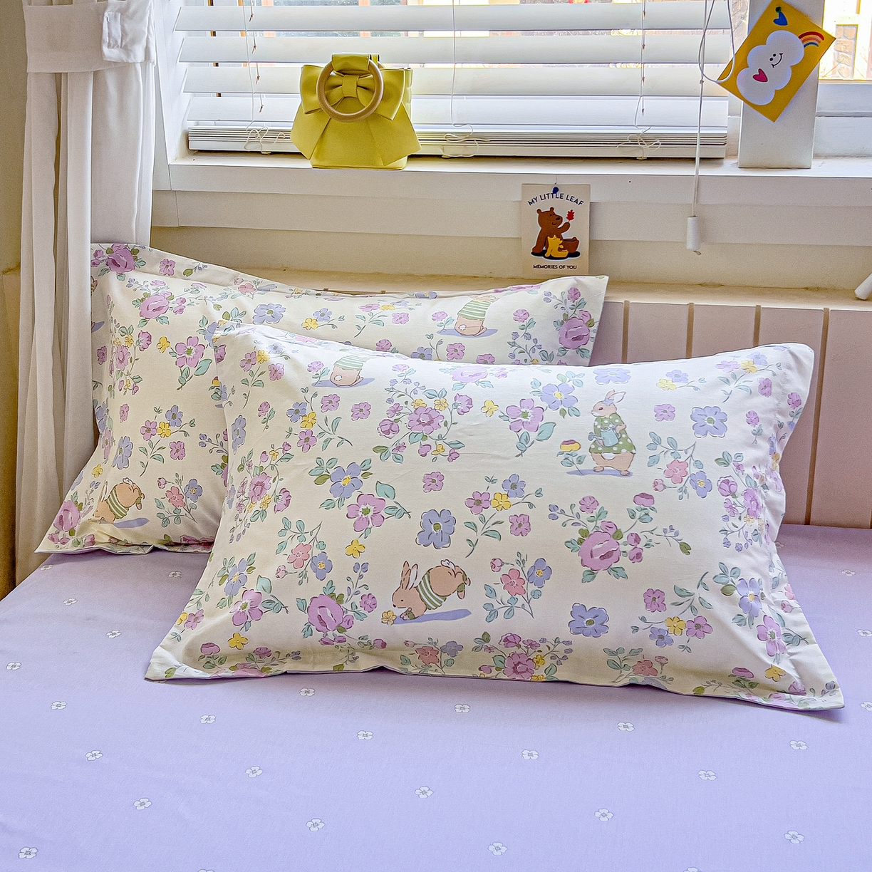 91家纺网 家纺一手货源 找家纺 琪琪阁家纺 2026新款加厚全棉纯棉四件套 醉花兔