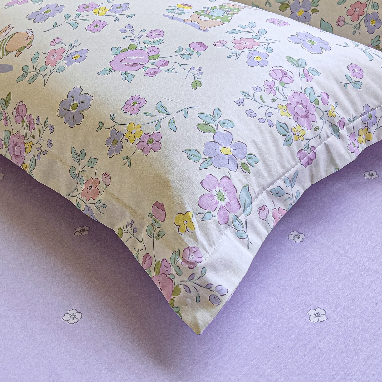 91家纺网 家纺一手货源 找家纺 琪琪阁家纺 2026新款加厚全棉纯棉四件套 醉花兔