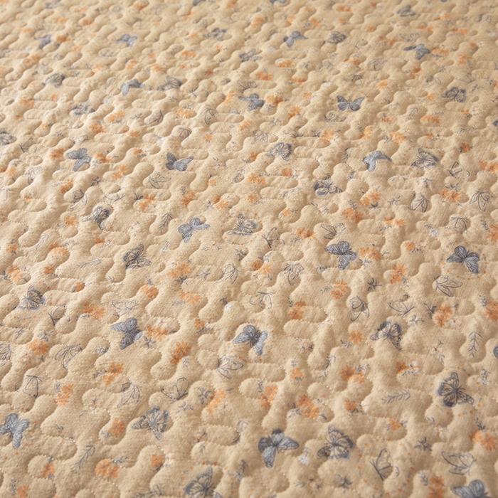 91家纺网 家纺一手货源 找家纺 贝凯瑞 2026新款（美拉德）系列双层纱木棉水洗棉法式花边单件三件四件床盖 美拉德-唐彩