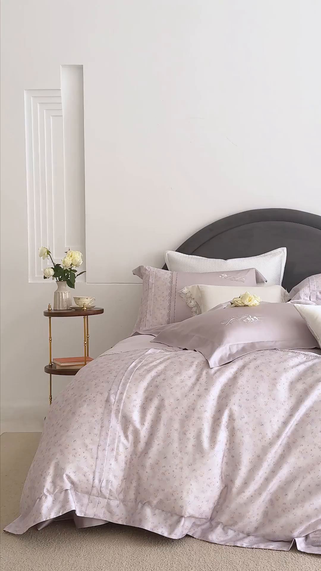 91家纺网 家纺一手货源 找家纺 （总）诗黛尔 2026春夏新品云朵棉印花刺绣美洛蒂系列四件套