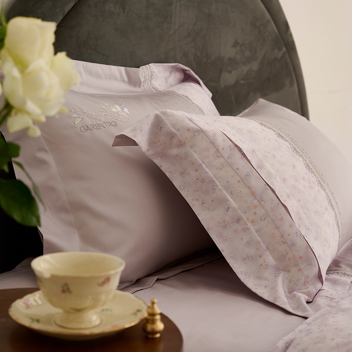 91家纺网 家纺一手货源 找家纺 （总）诗黛尔 2026春夏新品云朵棉印花刺绣美洛蒂系列四件套