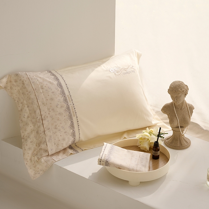 91家纺网 家纺一手货源 找家纺 诗黛尔 2026春夏新品云朵棉印花刺绣美洛蒂系列四件套 美洛蒂-浅米金