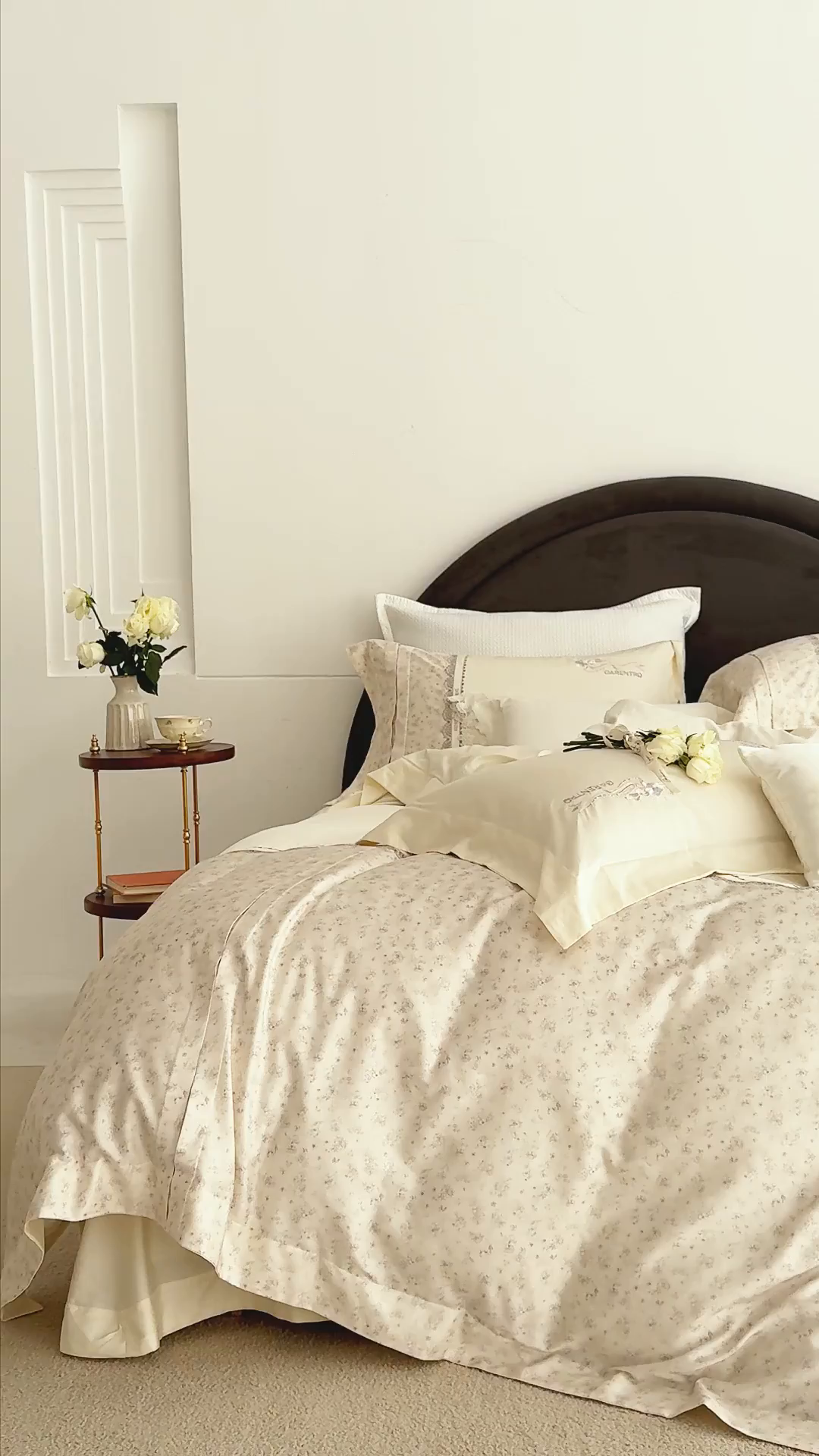 91家纺网 家纺一手货源 找家纺 诗黛尔 2026春夏新品云朵棉印花刺绣美洛蒂系列四件套 美洛蒂-浅米金