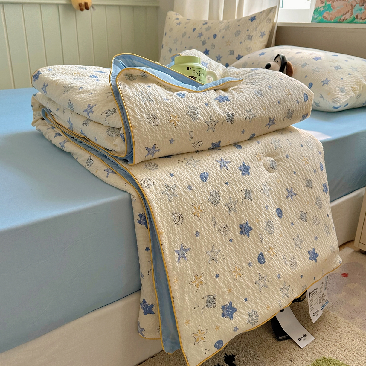 91家纺网 家纺一手货源 找家纺 （总）贝扬思家纺 2026新款泡芙纱单夏被凉糖系列（凉而不冰的触感，清凉与柔软兼得）