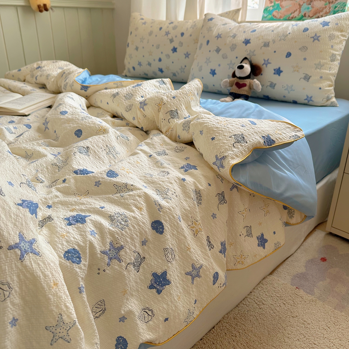 91家纺网 家纺一手货源 找家纺 （总）贝扬思家纺 2026新款泡芙纱单夏被凉糖系列（凉而不冰的触感，清凉与柔软兼得）