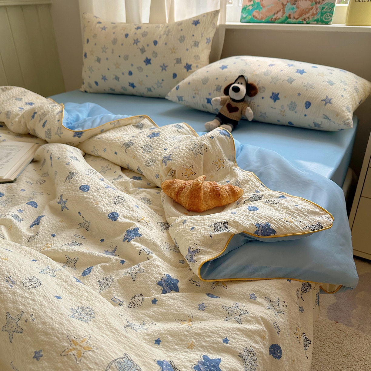 91家纺网 家纺一手货源 找家纺 （总）贝扬思家纺 2026新款泡芙纱单夏被凉糖系列（凉而不冰的触感，清凉与柔软兼得）