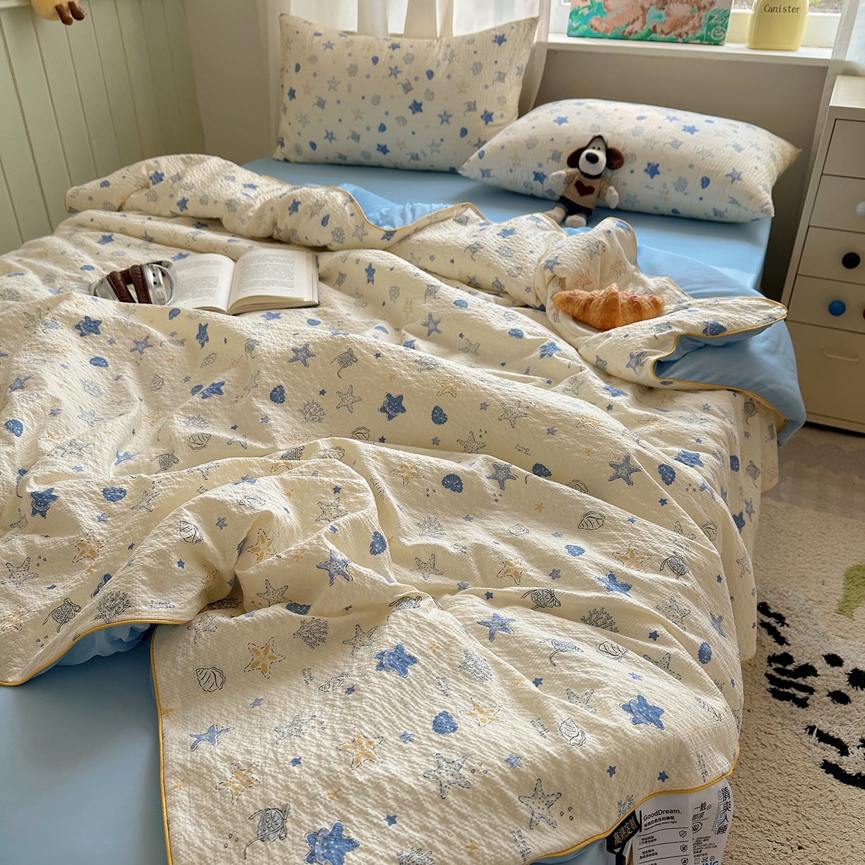 91家纺网 家纺一手货源 找家纺 （总）贝扬思家纺 2026新款泡芙纱单夏被凉糖系列（凉而不冰的触感，清凉与柔软兼得）