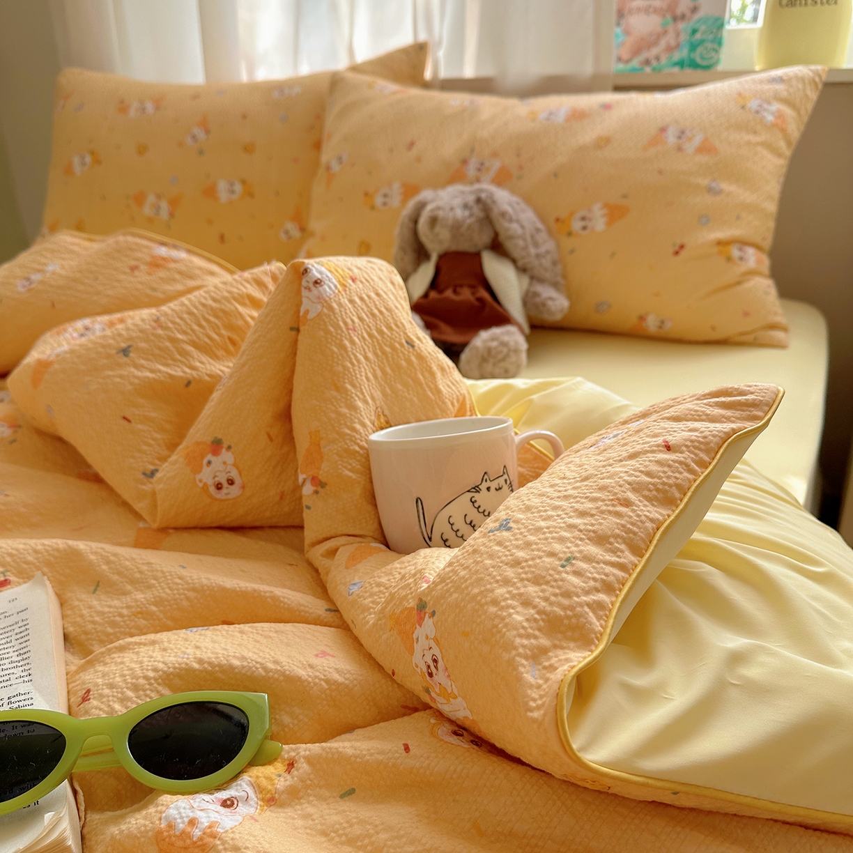 91家纺网 家纺一手货源 找家纺 贝扬思家纺 2026新款泡芙纱单夏被凉糖系列（凉而不冰的触感，清凉与柔软兼得） 凉糖-冰激凌星星