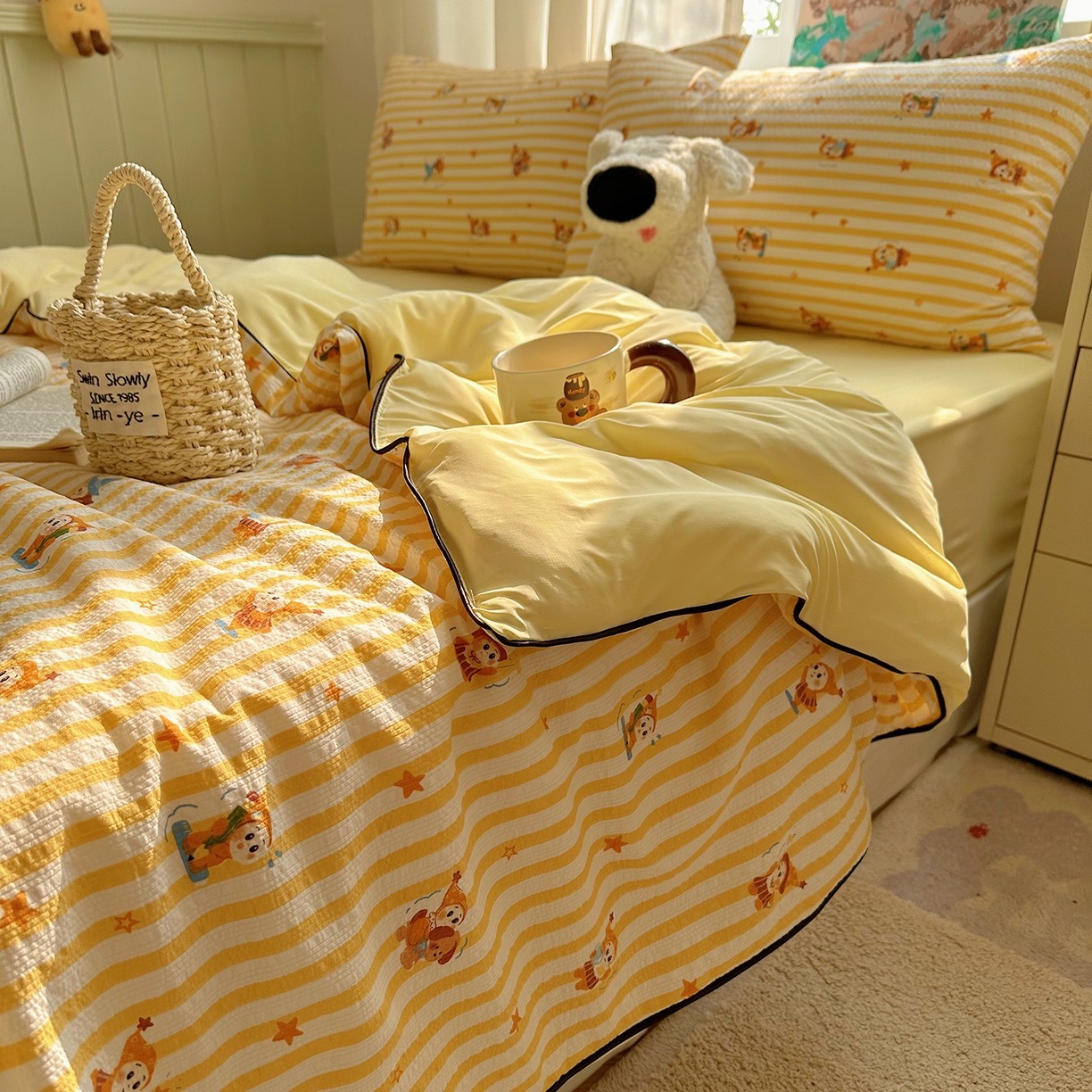 91家纺网 家纺一手货源 找家纺 贝扬思家纺 2026新款泡芙纱单夏被凉糖系列（凉而不冰的触感，清凉与柔软兼得） 凉糖-魔法星星