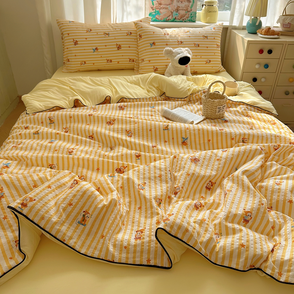 91家纺网 家纺一手货源 找家纺 贝扬思家纺 2026新款泡芙纱单夏被凉糖系列（凉而不冰的触感，清凉与柔软兼得） 凉糖-魔法星星