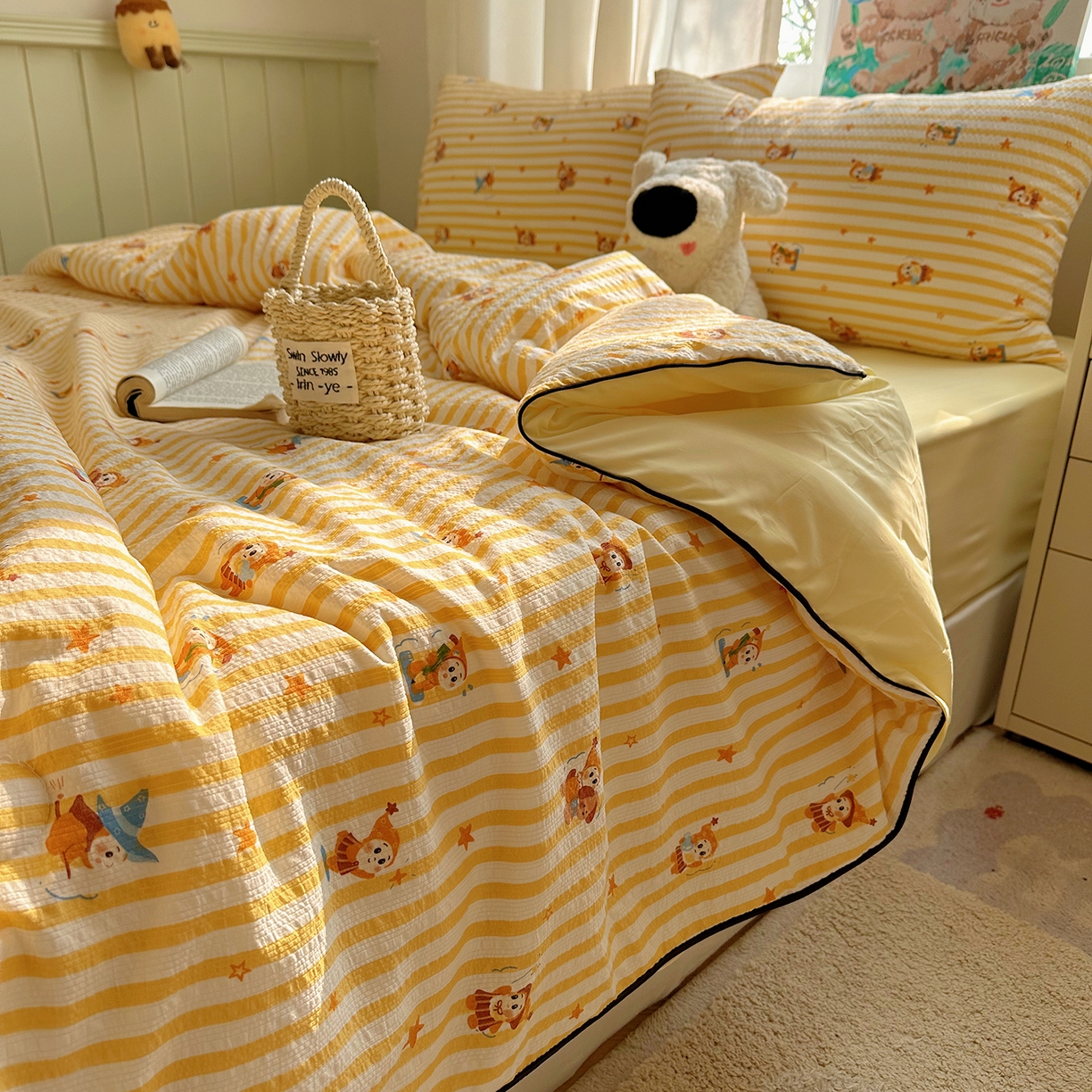 91家纺网 家纺一手货源 找家纺 贝扬思家纺 2026新款泡芙纱单夏被凉糖系列（凉而不冰的触感，清凉与柔软兼得） 凉糖-魔法星星