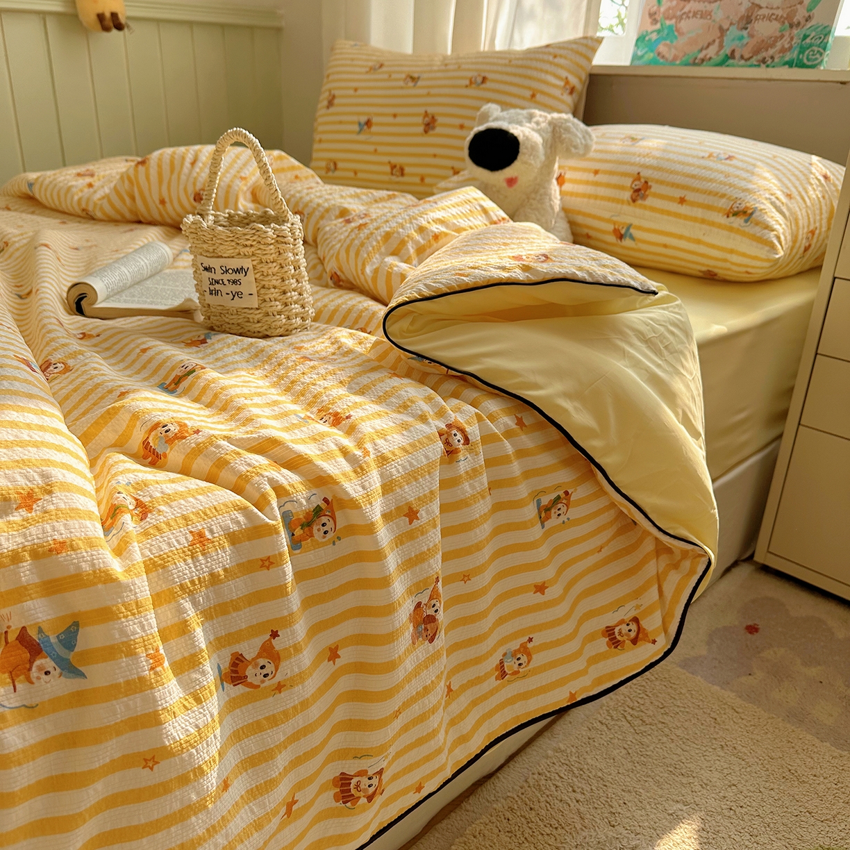 91家纺网 家纺一手货源 找家纺 贝扬思家纺 2026新款泡芙纱单夏被凉糖系列（凉而不冰的触感，清凉与柔软兼得） 凉糖-魔法星星